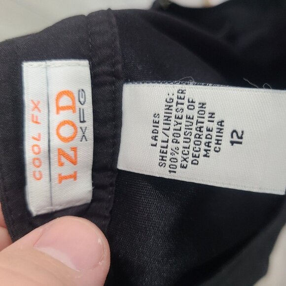 Izod XFG Cool FX Pleated Golf Skort Black w/Blue Stripe Size 12 - Picture 4 of 6